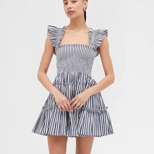 NWT Sold Out Hill House Home The Charlotte Nap Dress Mini in Navy Stripe XXS